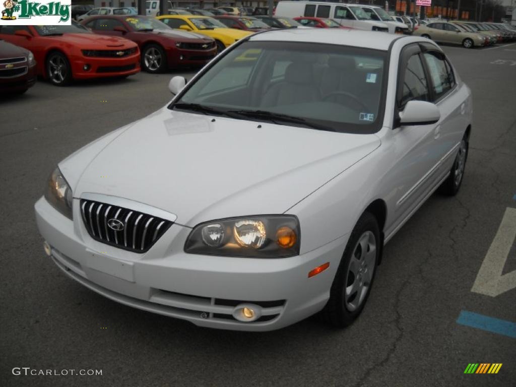 2006 Elantra Limited Sedan - Nordic White / Gray photo #14