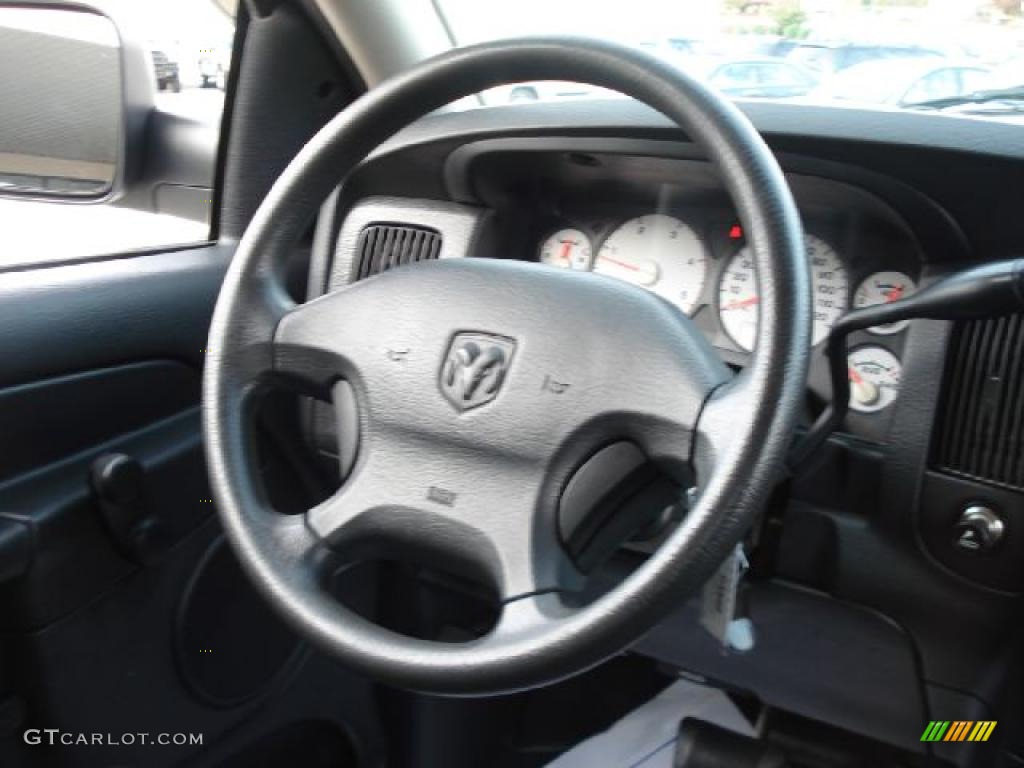 2003 Dodge Ram 3500 ST Quad Cab 4x4 Dually Dark Slate Gray Steering Wheel Photo #39269123