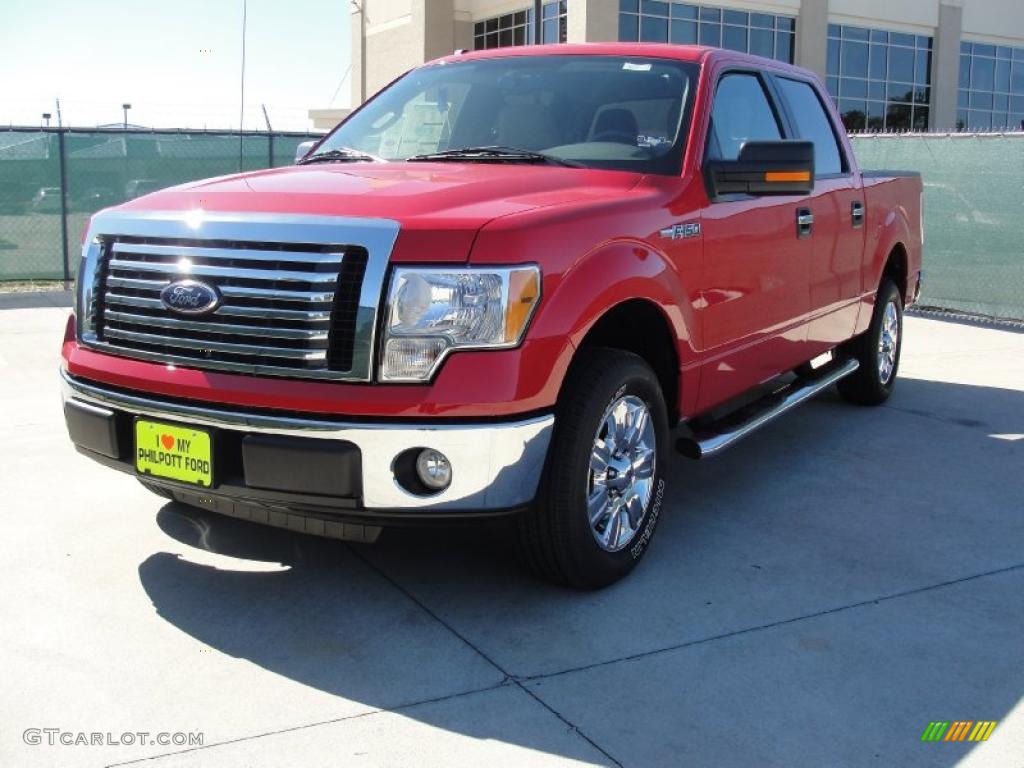 2010 F150 XLT SuperCrew - Vermillion Red / Medium Stone photo #7