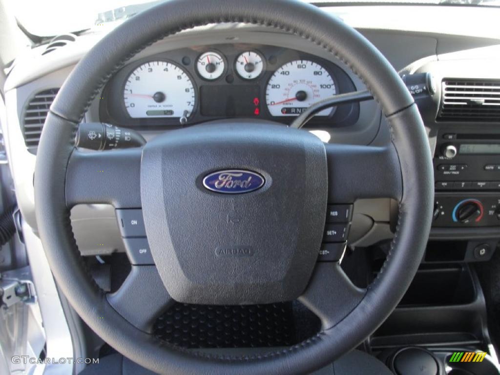 2011 Ford Ranger Sport SuperCab Medium Dark Flint Steering Wheel Photo #39272343