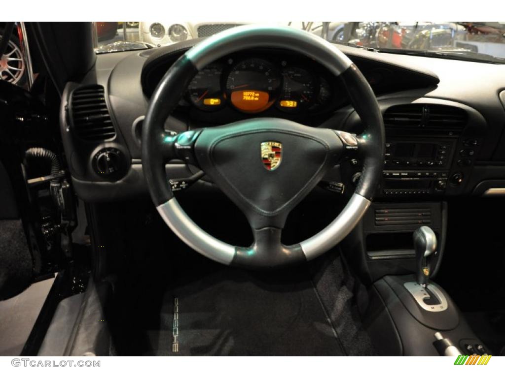 2003 Porsche 911 Turbo Coupe Black Steering Wheel Photo #39275343