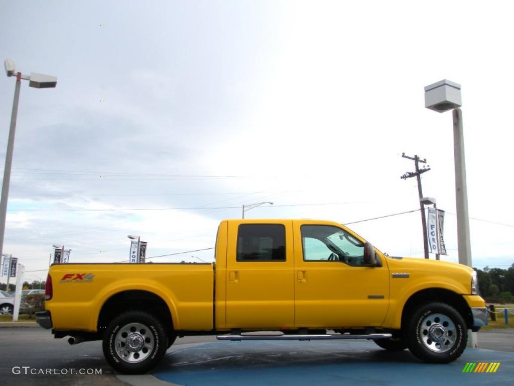 2005 F250 Super Duty FX4 Crew Cab 4x4 - Screaming Yellow / Black photo #6
