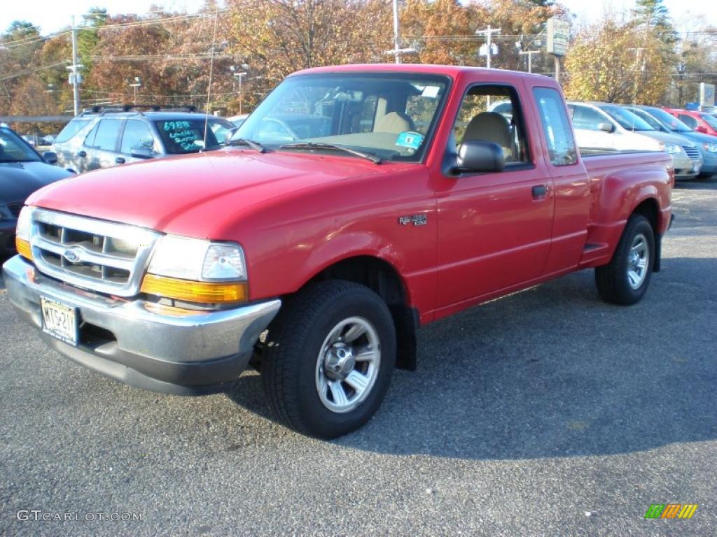 Bright Red 2000 Ford Ranger XL SuperCab Exterior Photo #39275543
