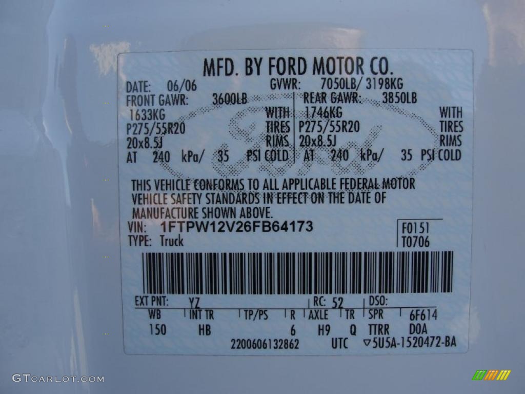 2006 F150 Lariat SuperCrew - Oxford White / Black photo #45
