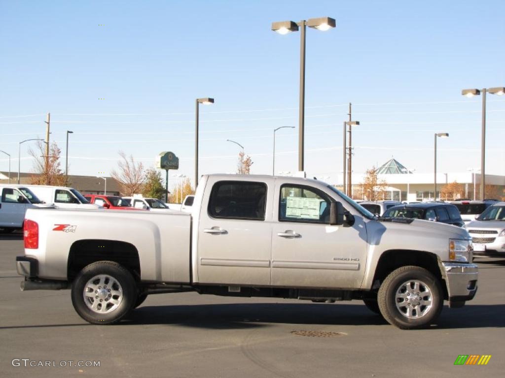 Sheer Silver Metallic 2011 Chevrolet Silverado 2500HD LTZ Crew Cab 4x4 Exterior Photo #39276491
