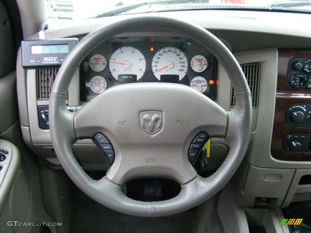2003 Dodge Ram 2500 Laramie Quad Cab 4x4 Taupe Steering Wheel Photo #39277491