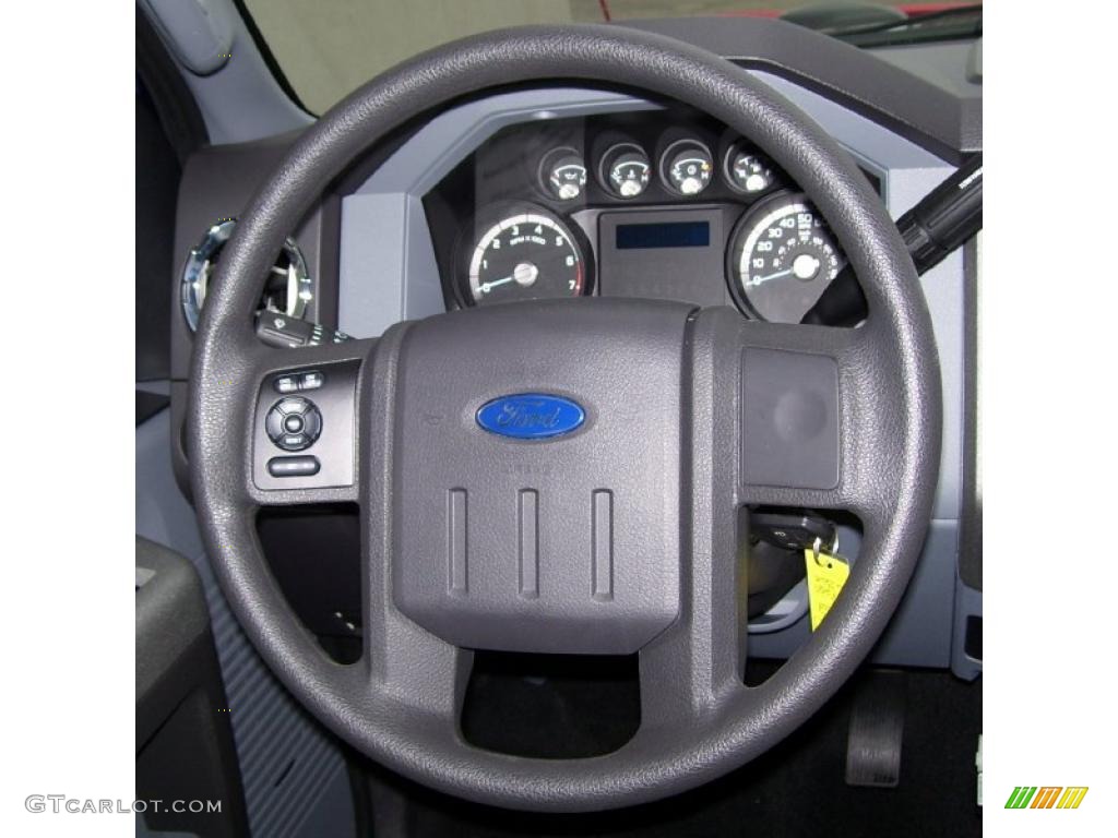 2011 Ford F250 Super Duty XLT Regular Cab 4x4 Steel Gray Steering Wheel Photo #39277771