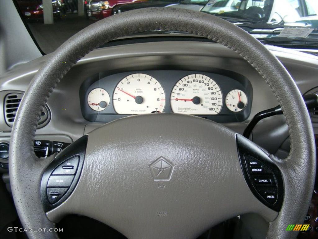 2000 Chrysler Town & Country Limited Taupe Steering Wheel Photo #39279811