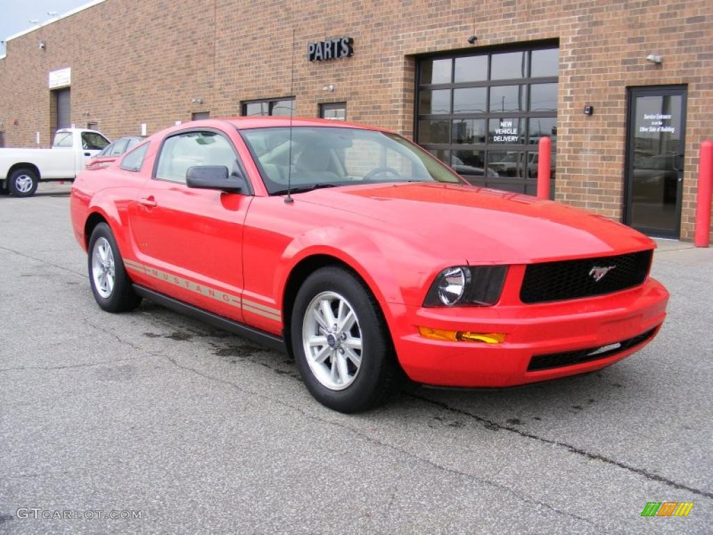 2006 Mustang V6 Premium Coupe - Torch Red / Light Parchment photo #1