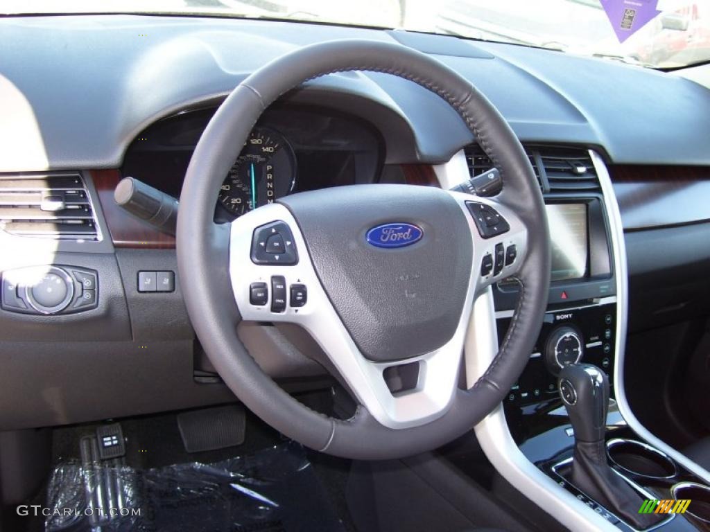 2011 Ford Edge Limited AWD Charcoal Black Steering Wheel Photo #39286555