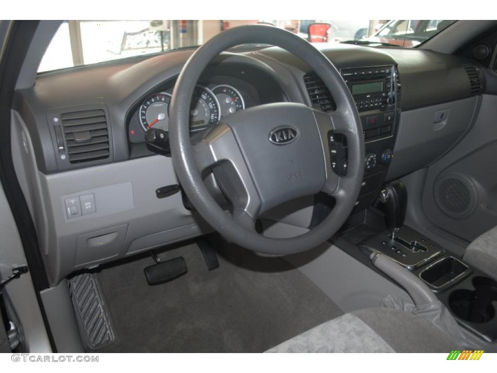 2008 Kia Sorento LX Gray Steering Wheel Photo #39288611