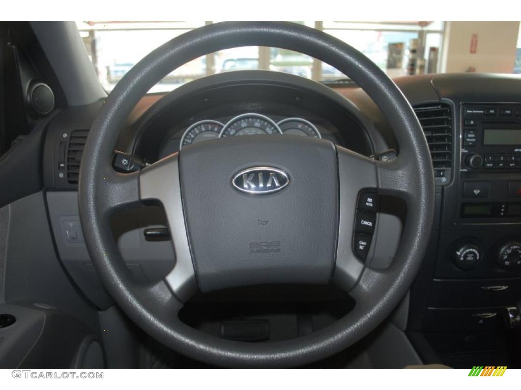2008 Kia Sorento LX Gray Steering Wheel Photo #39288879