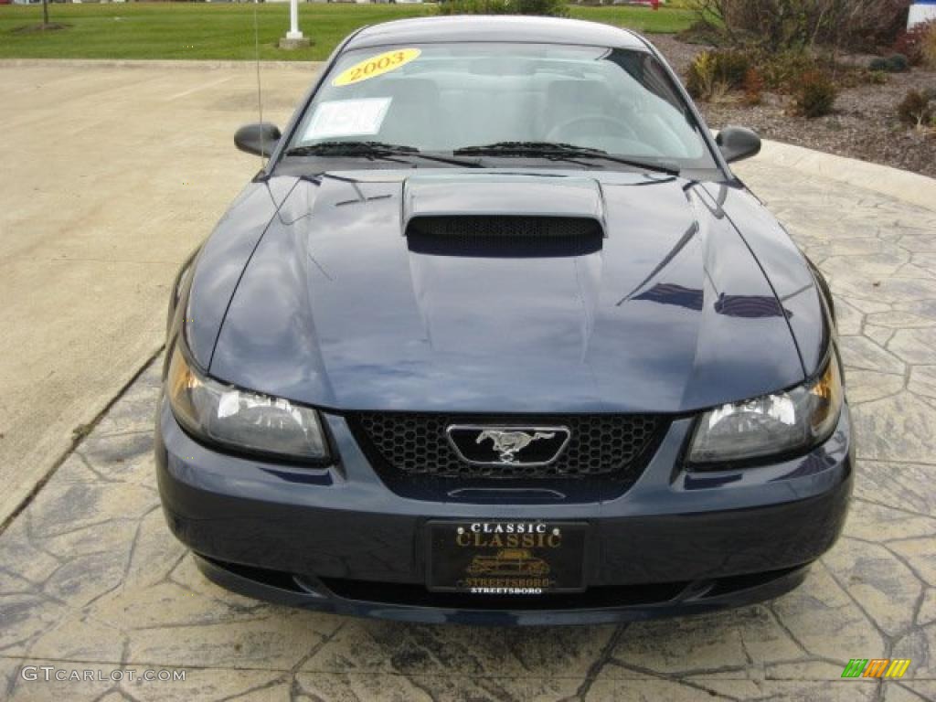 2003 Mustang V6 Coupe - True Blue Metallic / Dark Charcoal/Medium Graphite photo #5
