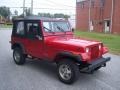 1995 Poppy Red Jeep Wrangler S 4x4  photo #3