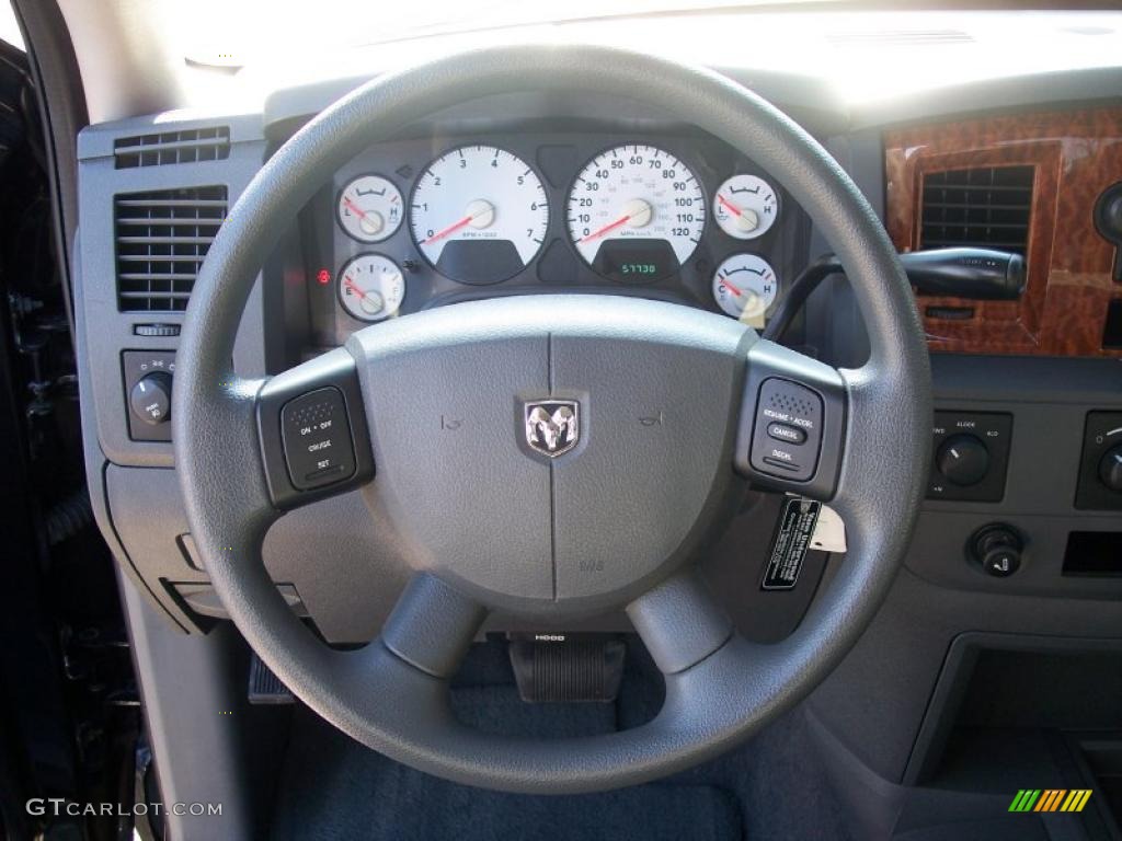 2006 Dodge Ram 1500 SLT Mega Cab 4x4 Medium Slate Gray Steering Wheel Photo #39291807