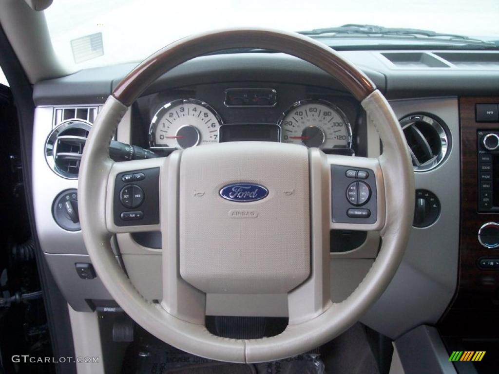 2008 Ford Expedition Limited 4x4 Charcoal Black Steering Wheel Photo #39292467