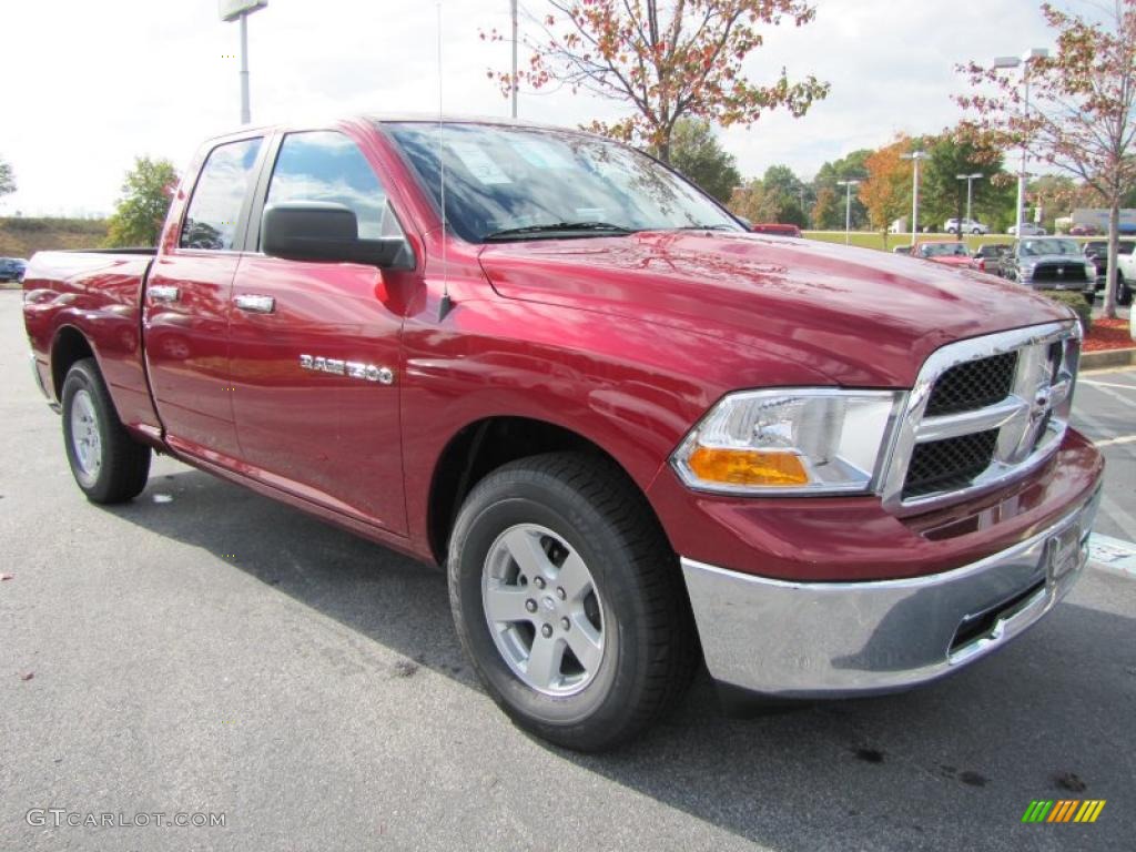 2011 Ram 1500 SLT Quad Cab - Deep Cherry Red Crystal Pearl / Dark Slate Gray/Medium Graystone photo #4