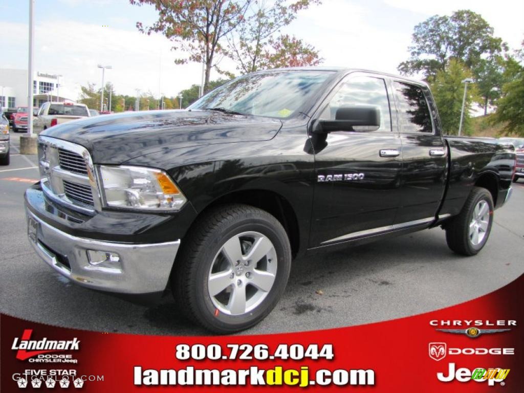 2011 Ram 1500 Big Horn Quad Cab - Brilliant Black Crystal Pearl / Dark Slate Gray/Medium Graystone photo #1