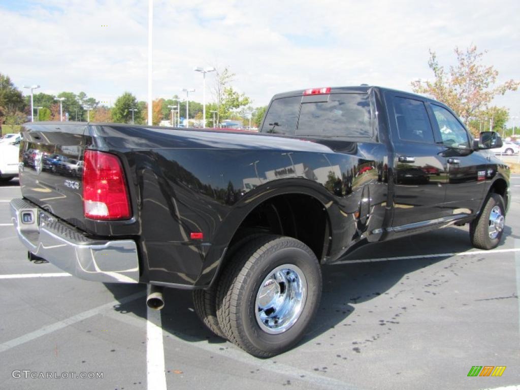 Brilliant Black Crystal Pearl 2011 Dodge Ram 3500 HD SLT Crew Cab 4x4 Dually Exterior Photo #39293015