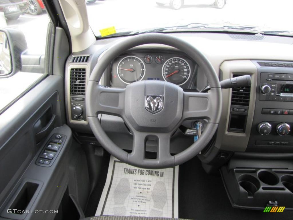2011 Dodge Ram 1500 ST Quad Cab Dark Slate Gray/Medium Graystone Steering Wheel Photo #39293367