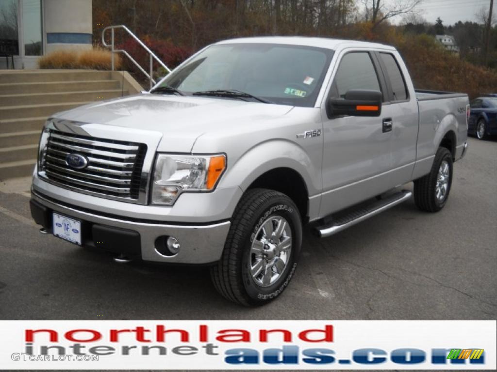 2010 F150 XLT SuperCab 4x4 - Ingot Silver Metallic / Medium Stone photo #2