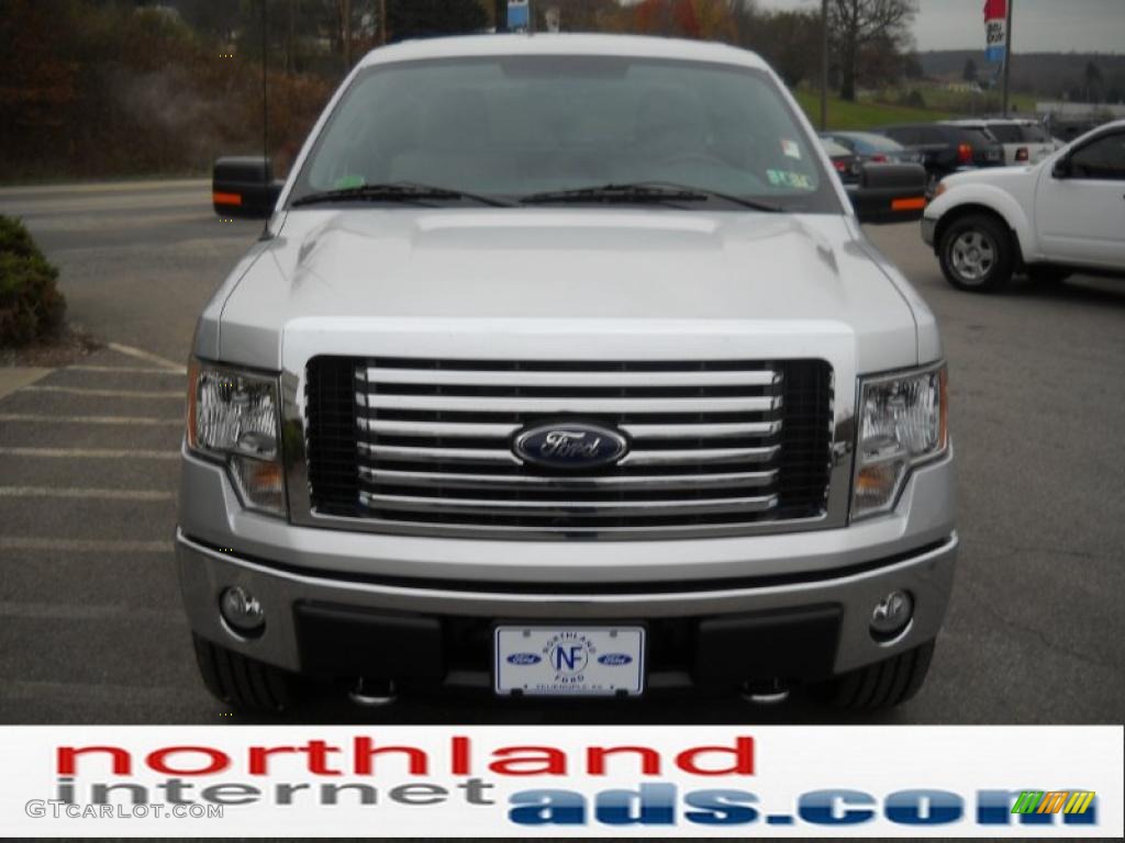 2010 F150 XLT SuperCab 4x4 - Ingot Silver Metallic / Medium Stone photo #3