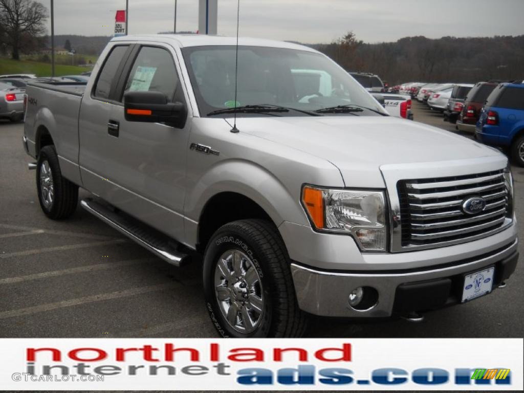 2010 F150 XLT SuperCab 4x4 - Ingot Silver Metallic / Medium Stone photo #4