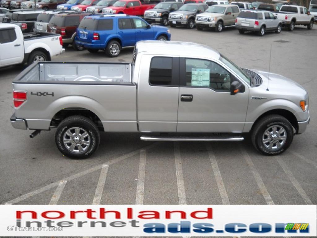 2010 F150 XLT SuperCab 4x4 - Ingot Silver Metallic / Medium Stone photo #5