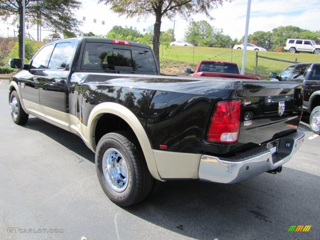 2011 Ram 3500 HD Laramie Crew Cab Dually - Brilliant Black Crystal Pearl / Dark Slate Gray photo #2