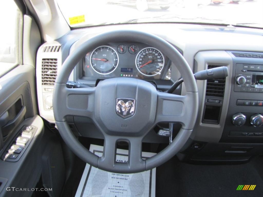 2011 Dodge Ram 1500 ST Quad Cab Dark Slate Gray/Medium Graystone Steering Wheel Photo #39295427