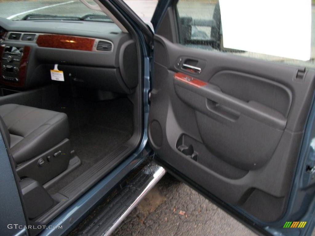 2011 Chevrolet Silverado 2500HD LTZ Extended Cab 4x4 Ebony Door Panel Photo #39296335