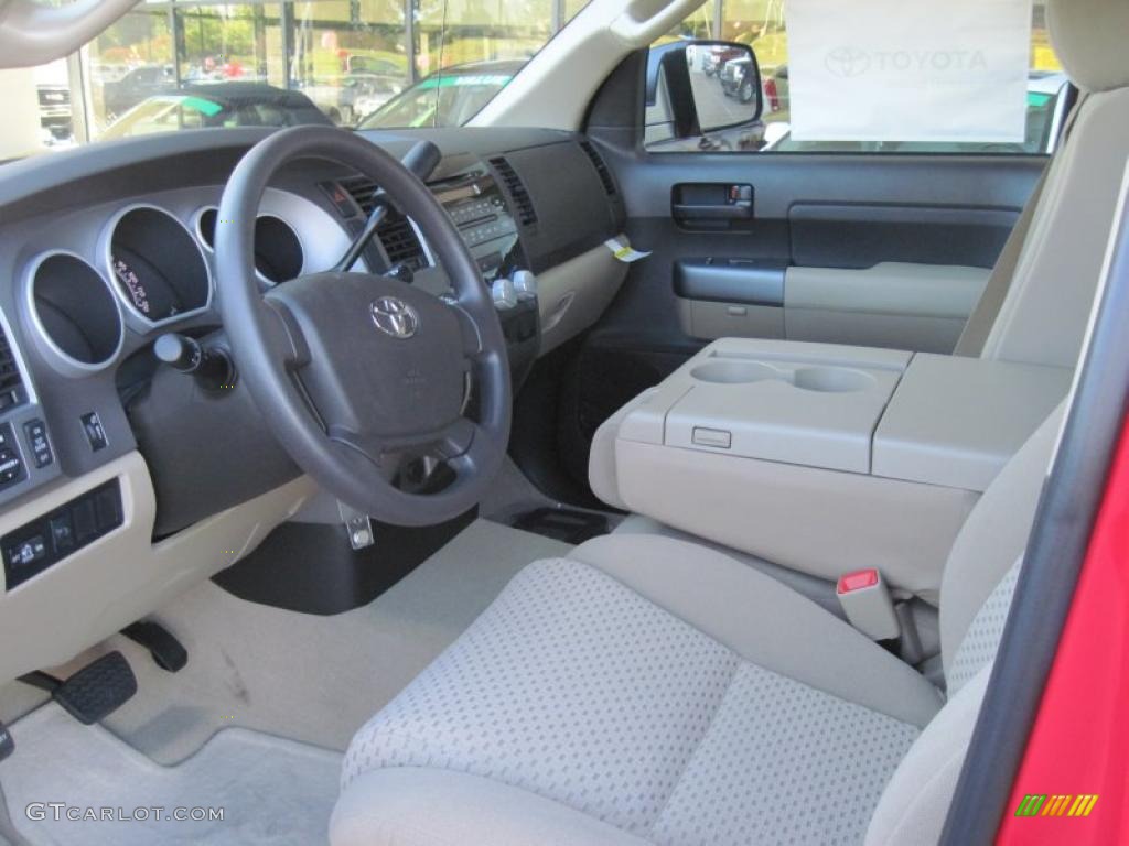 Sand Beige Interior 2011 Toyota Tundra Double Cab Photo #39298937