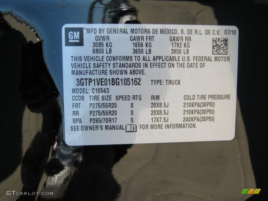 2011 GMC Sierra 1500 SLE Crew Cab Info Tag Photos