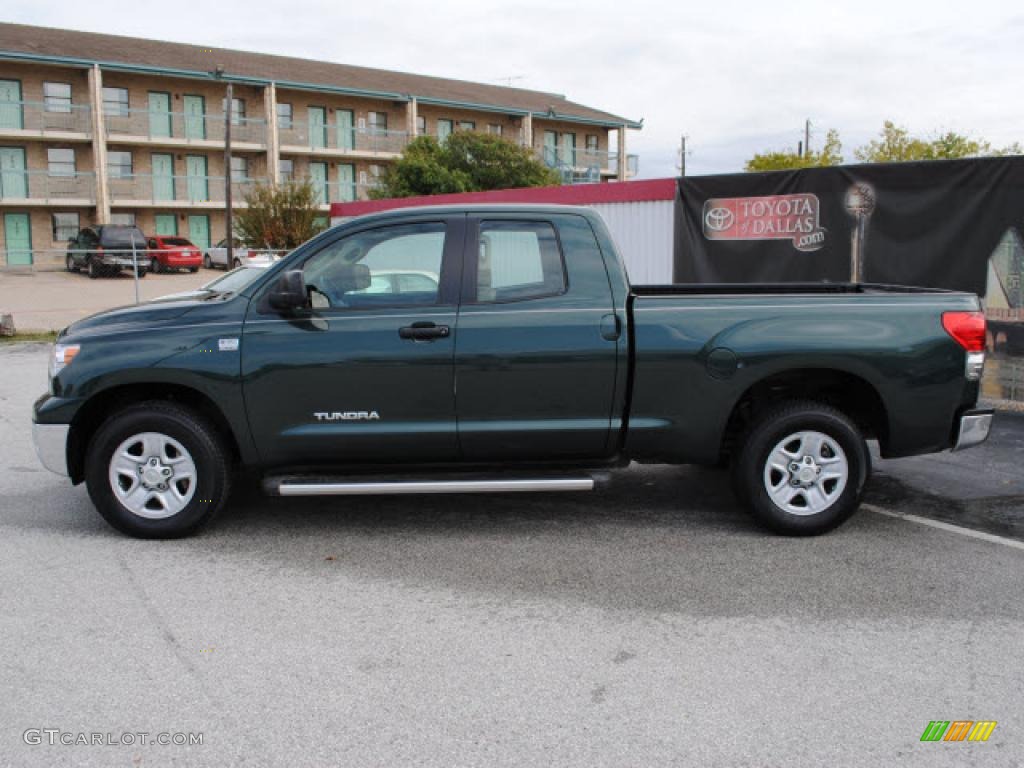 2008 Tundra Double Cab - Timberland Green Mica / Beige photo #2