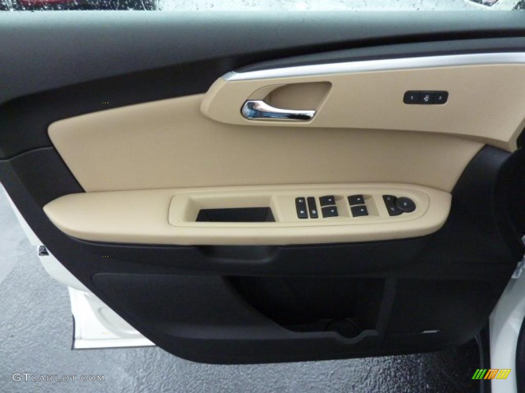 2011 Chevrolet Traverse LTZ AWD Cashmere/Ebony Door Panel Photo #39309525
