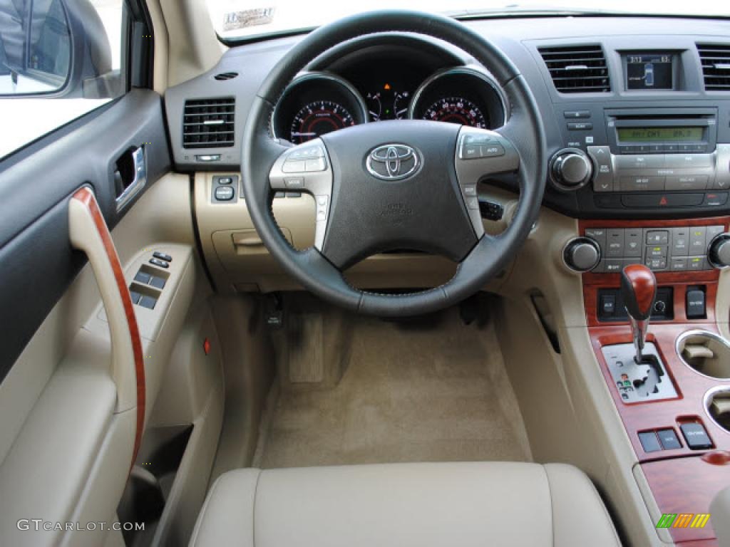 2010 Toyota Highlander Limited Sand Beige Dashboard Photo #39310193