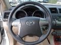 Sand Beige 2010 Toyota Highlander Limited Steering Wheel