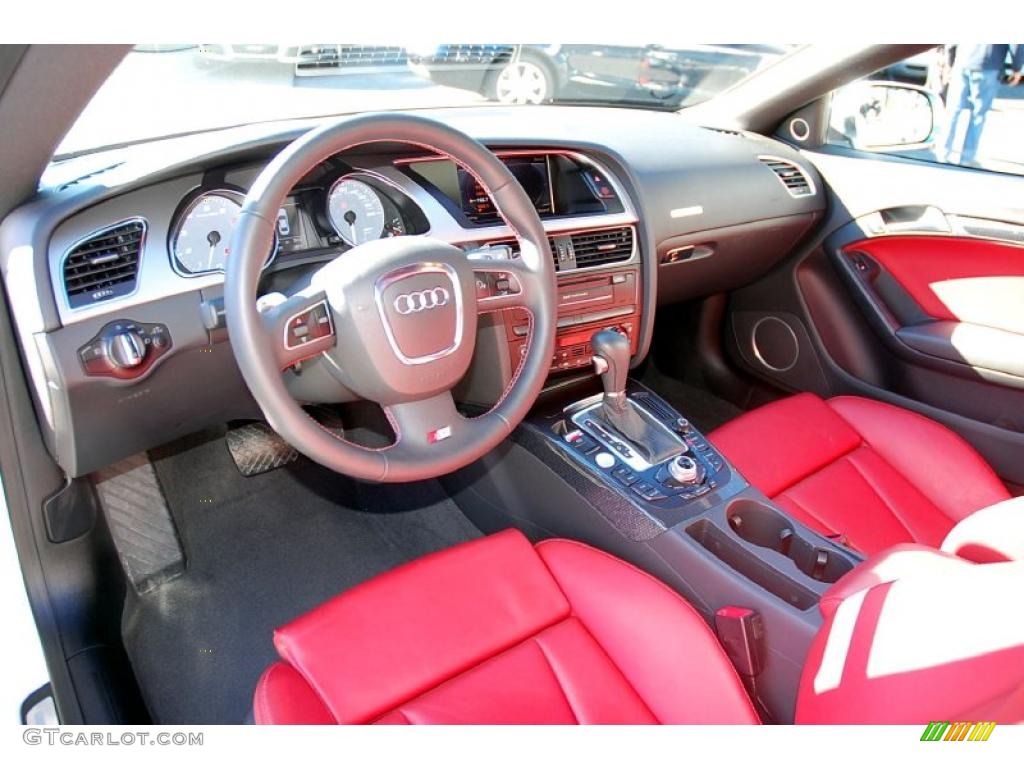 Magma Red Silk Nappa Leather Interior 2010 Audi S5 4.2 FSI quattro Coupe Photo #39313641