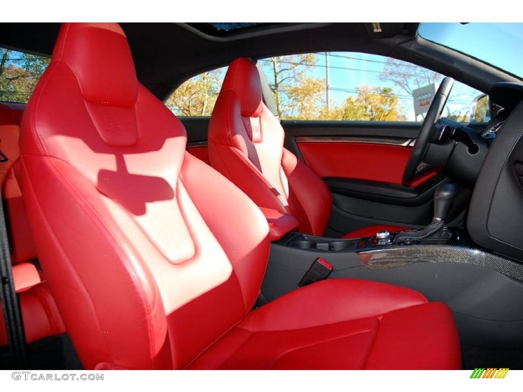 Magma Red Silk Nappa Leather Interior 2010 Audi S5 4.2 FSI quattro Coupe Photo #39313789