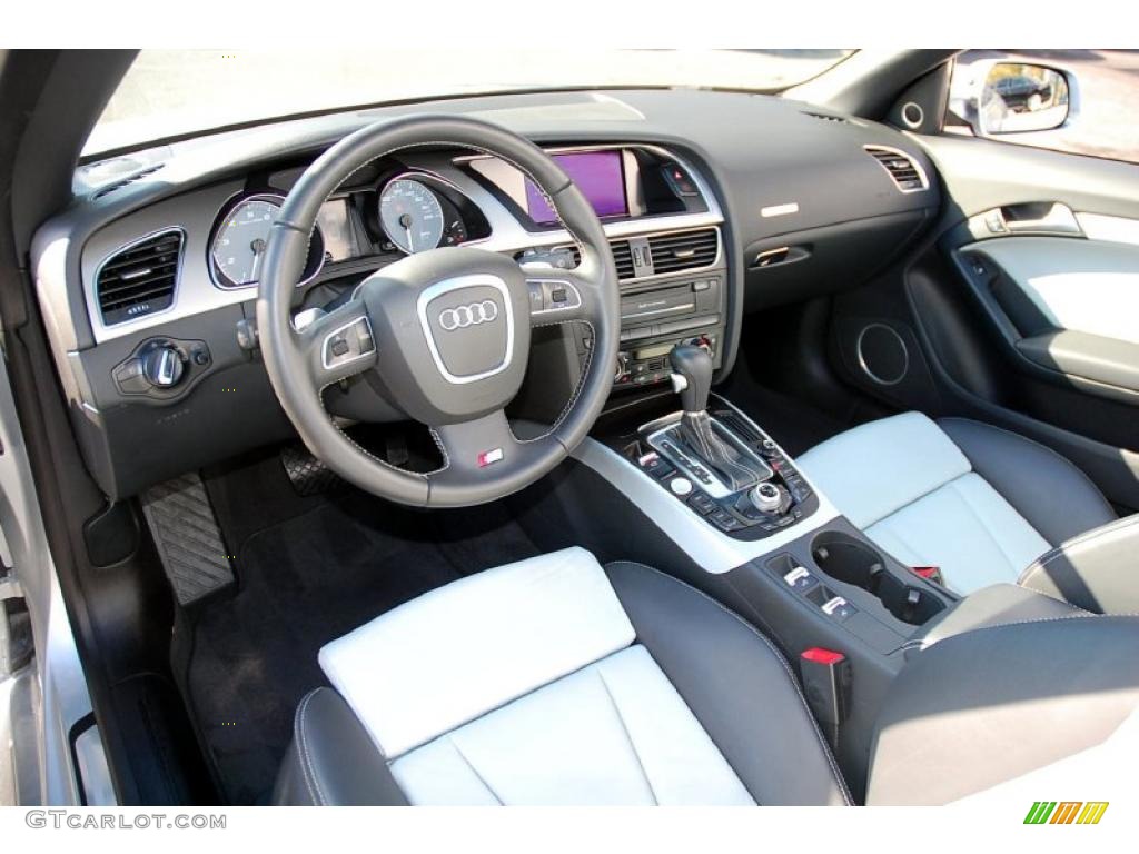 Pearl Silver Silk Nappa Leather Interior 2010 Audi S5 3.0 TFSI quattro Cabriolet Photo #39313973