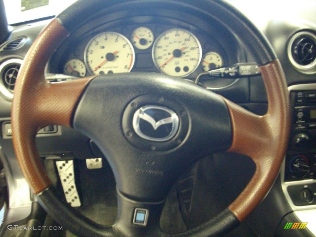 2002 Mazda MX-5 Miata LS Roadster Saddle Brown Steering Wheel Photo #39315577