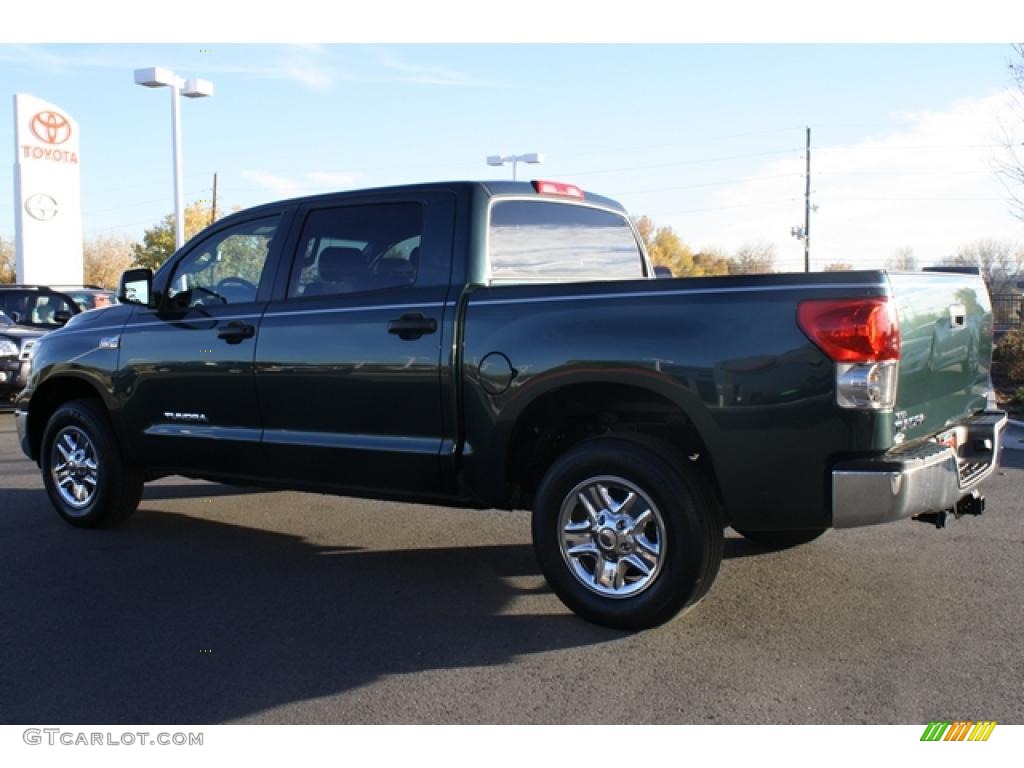 2008 Tundra CrewMax 4x4 - Timberland Green Mica / Graphite Gray photo #4