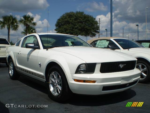 2009 Mustang V6 Coupe - Performance White / Medium Parchment photo #1