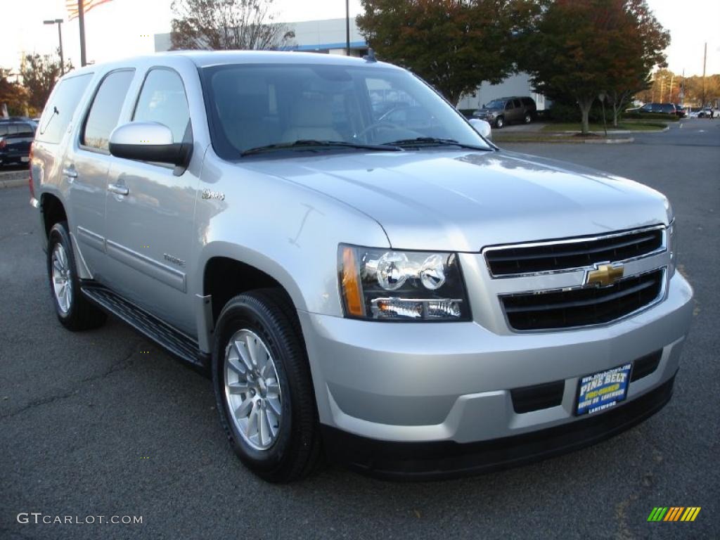 Sheer Silver Metallic 2011 Chevrolet Tahoe Hybrid 4x4 Exterior Photo #39332552