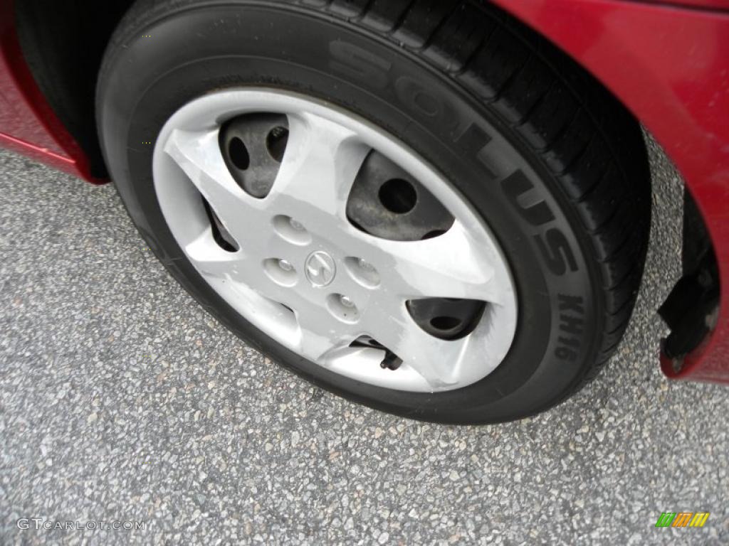 2004 Elantra GLS Sedan - Crimson Dark Red / Gray photo #16