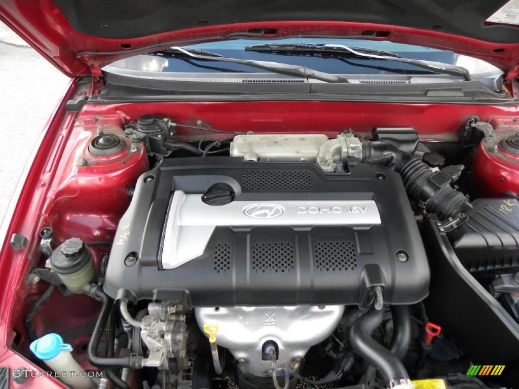 2004 Elantra GLS Sedan - Crimson Dark Red / Gray photo #18