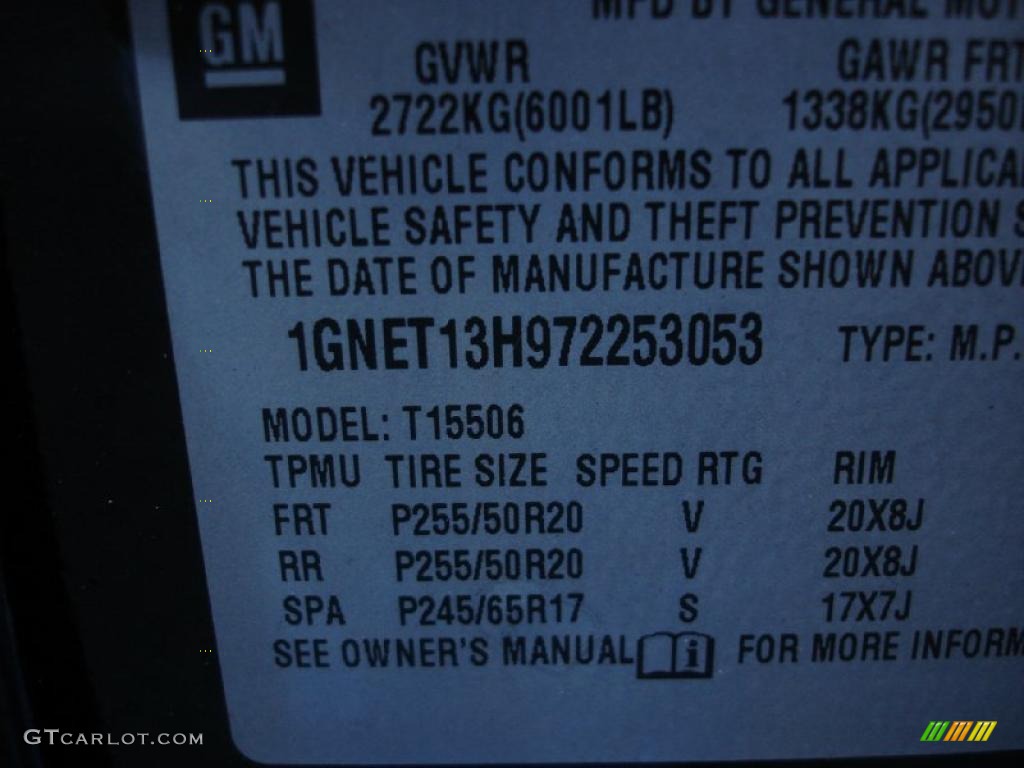 2007 Chevrolet TrailBlazer SS 4x4 Info Tag Photos