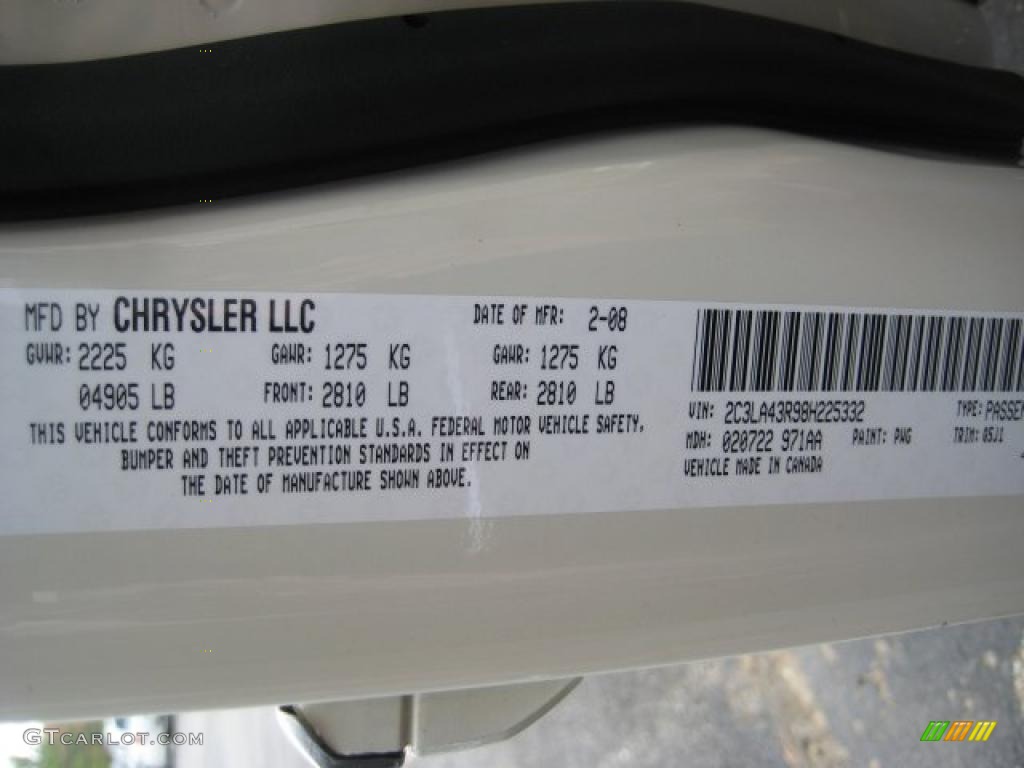 2008 Chrysler 300 LX Color Code Photos