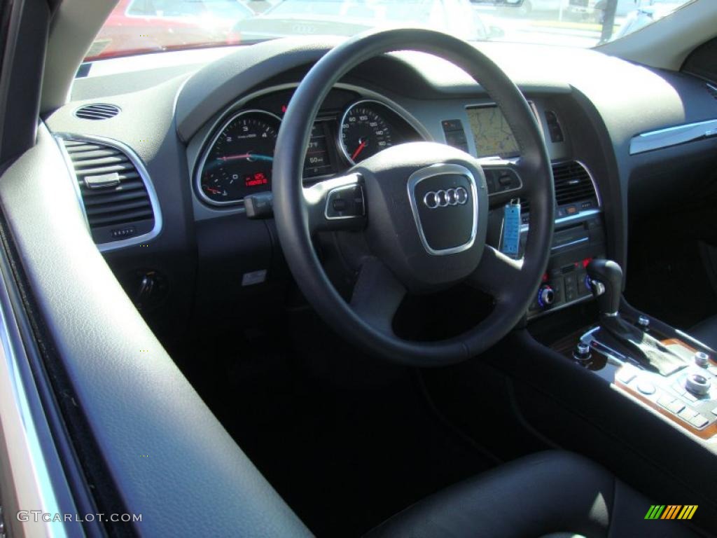2010 Audi Q7 3.0 TDI quattro Black Steering Wheel Photo #39334284