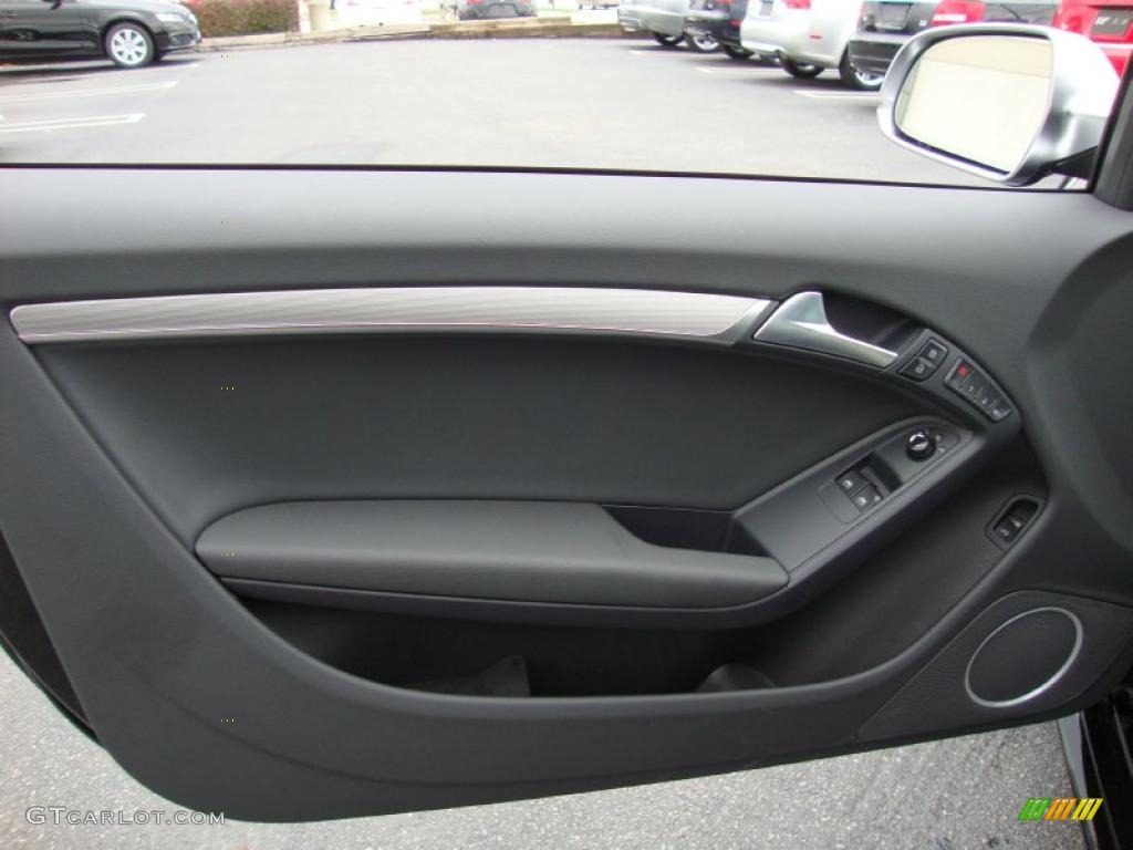 2011 Audi S5 4.2 FSI quattro Coupe Black/Silver Silk Nappa Leather/Alcantara Door Panel Photo #39335232